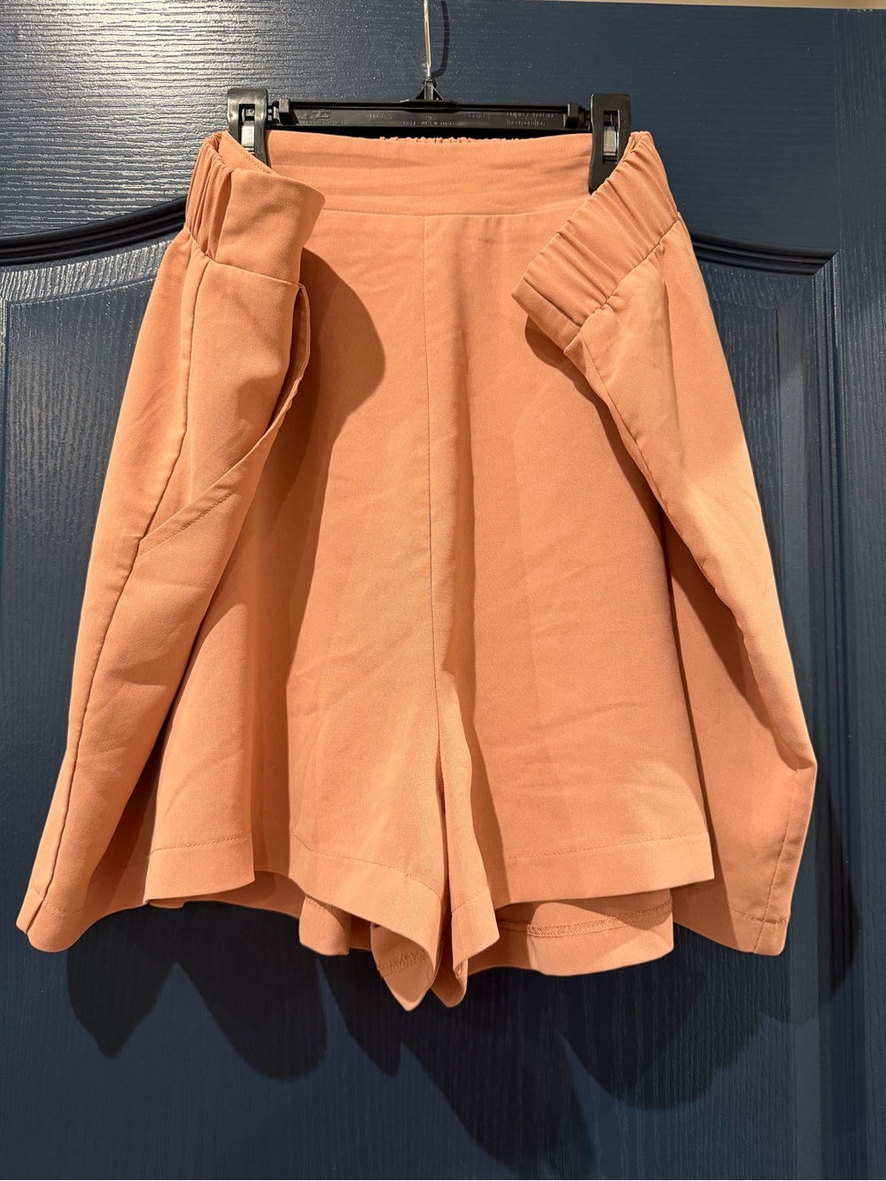 ARULA Peach Pleated High-Rise Skort